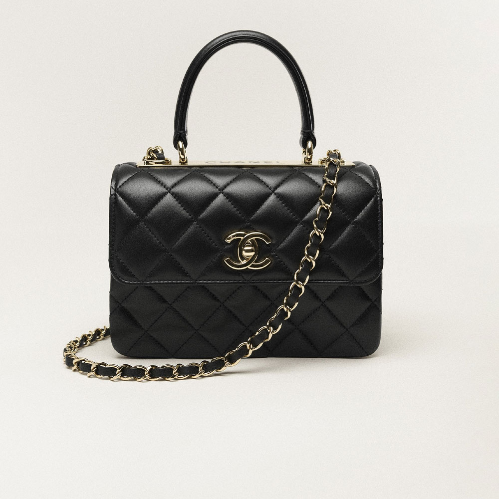 Chanel Mini Flap Bag With Top Handle Gold AS4654 Y60767 94305 - Photo-2