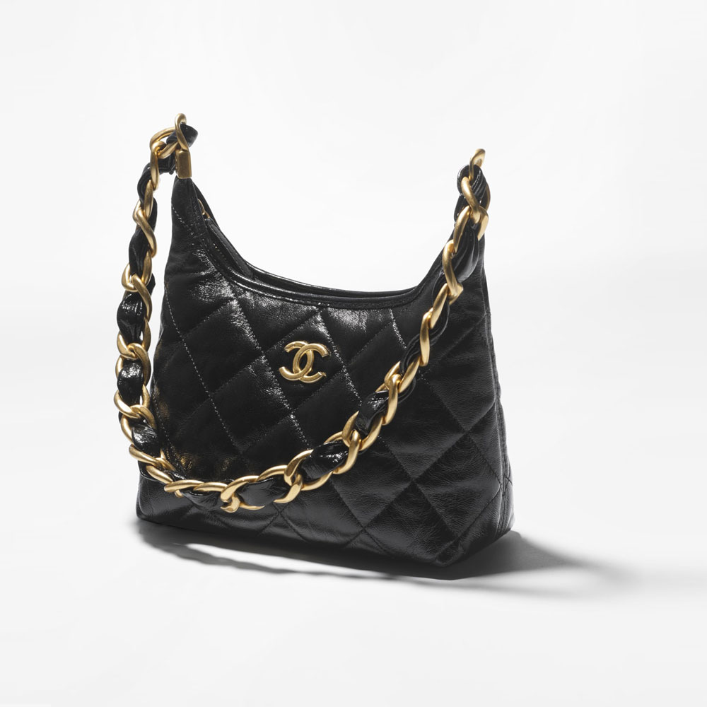 Chanel Small hobo bag Shiny lambskin AS4922 B16897 94305 - Photo-2