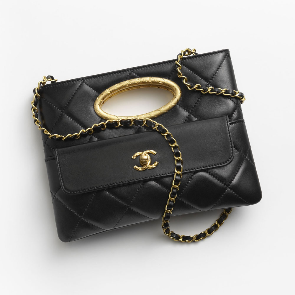 Chanel Clutch Lambskin Gold AS5038 B17663 94305