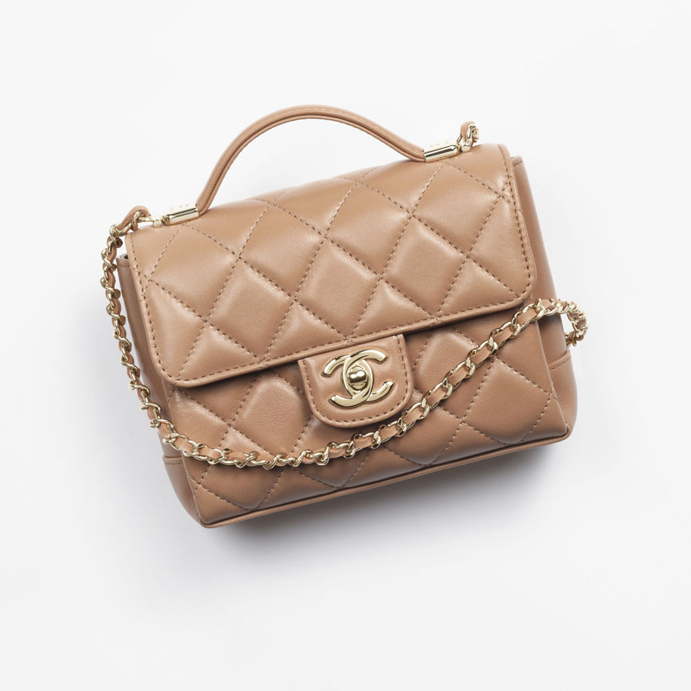 Chanel Mini Flap Bag With Top Handle Gold AS5111 B17706 NZG77