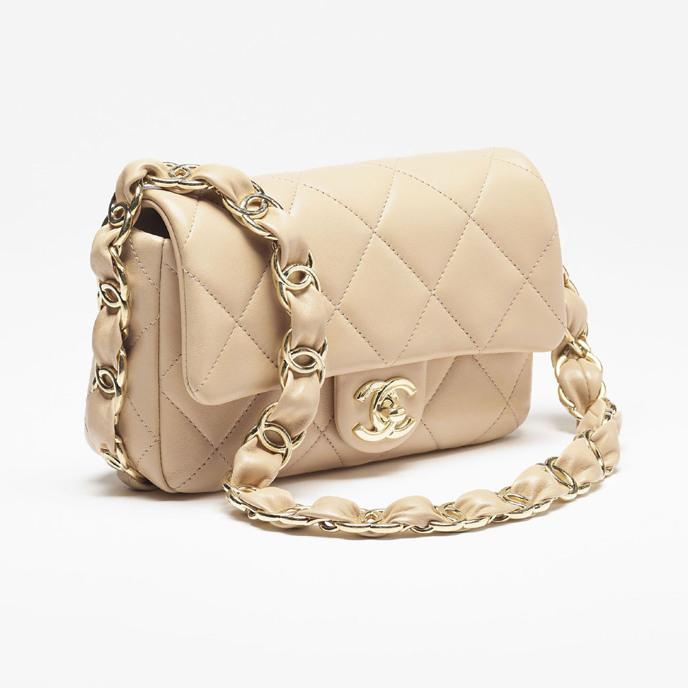 Chanel Small Flap Bag Lambskin Gold AS5174 B18293 NZV47 - Photo-2