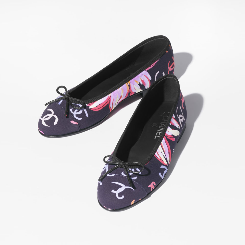 Chanel Ballet flats Printed stretch jersey G02819 B16622 NX902 - Photo-2