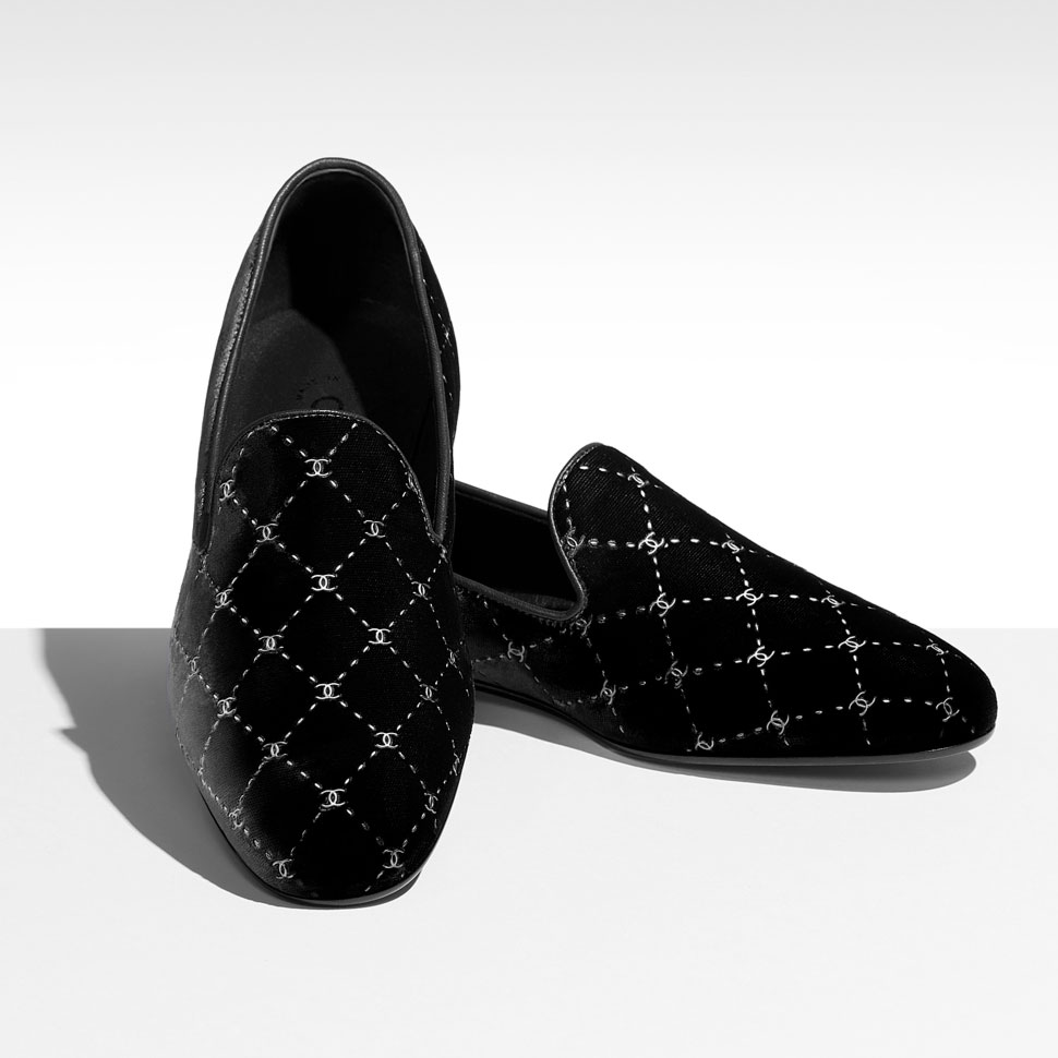Chanel Loafers velvet gray G33126 X51369 0G417 - Photo-2