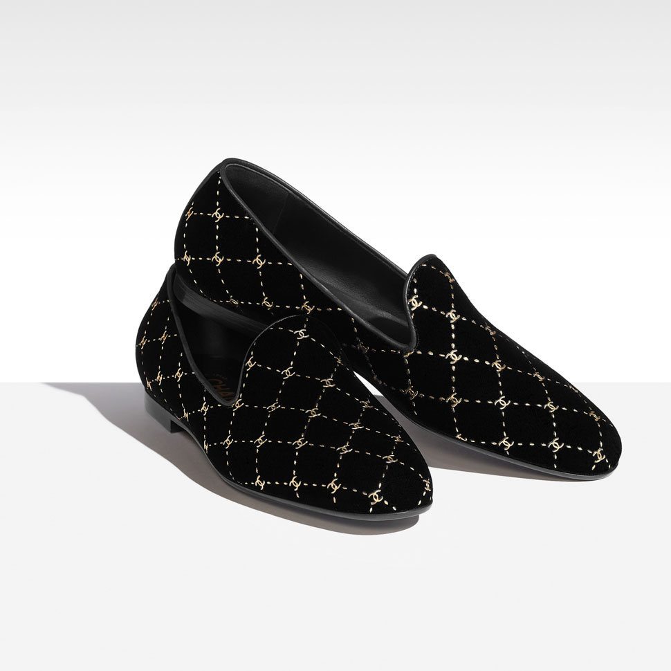 Chanel Loafers velvet black G33126 X51369 94305 - Photo-2