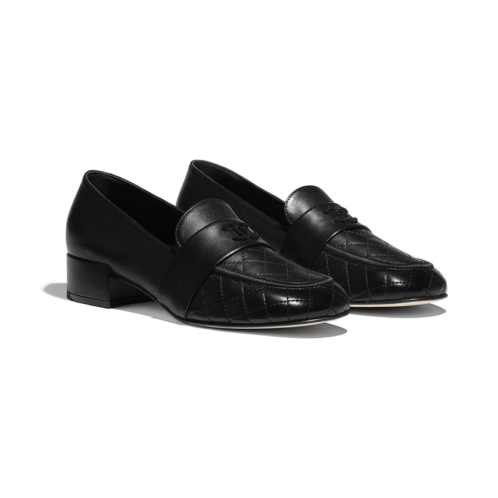 Chanel Lambskin Black Loafers G34345 X01000 94305 - Photo-2