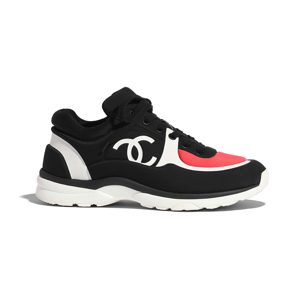 Chanel Lycra Black Coral Sneakers G34765 Y53285 C2787