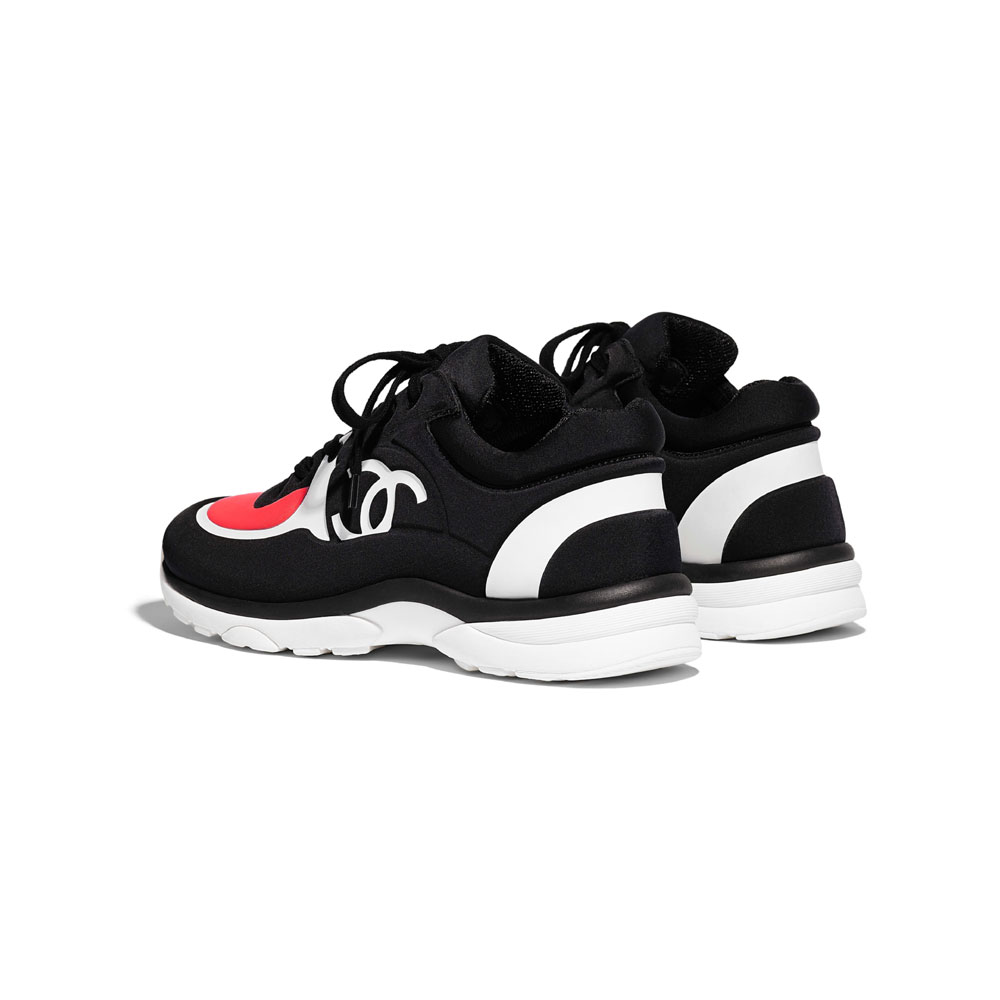 Chanel Lycra Black Coral Sneakers G34765 Y53285 C2787 - Photo-3