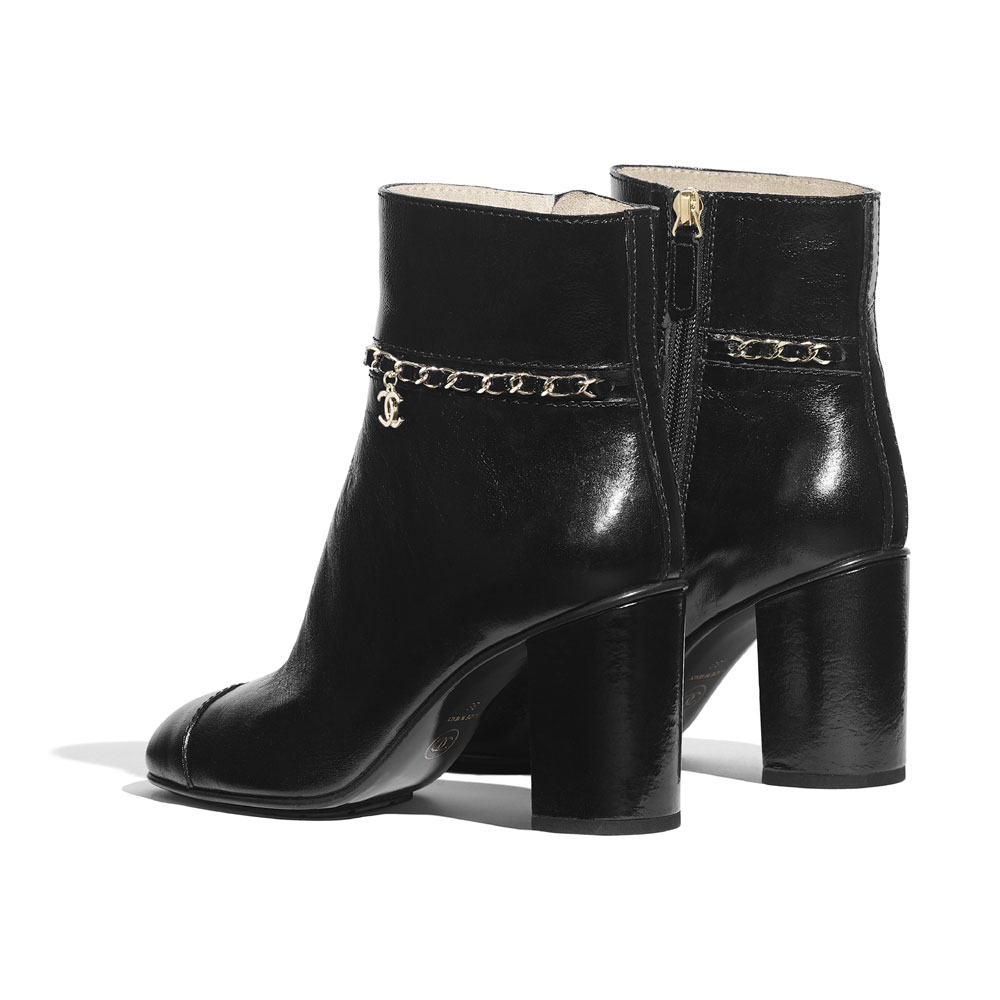 Chanel Calfskin Black Ankle Boots G35008 X53109 94305 - Photo-3