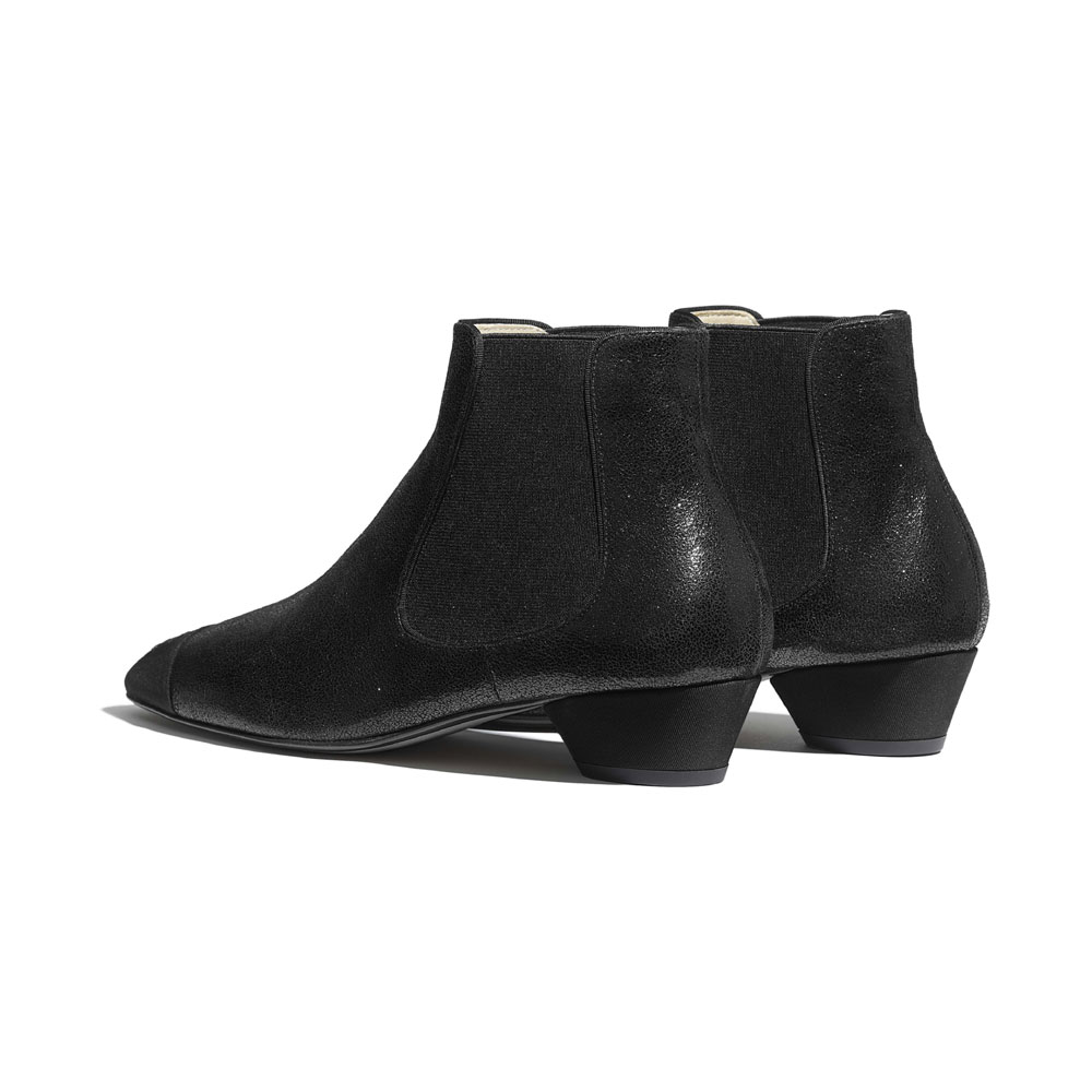 Chanel Goatskin Grosgrain Black Ankle Boots G35148 Y53943 94305 - Photo-3