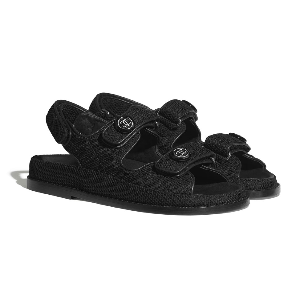 Chanel Fabric Black Sandal G35927 X56031 94305 - Photo-2