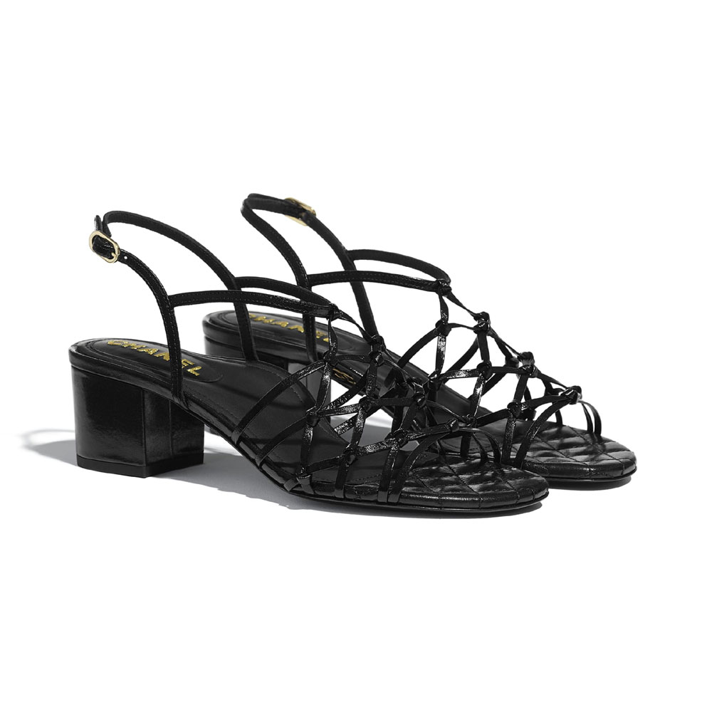 Chanel Iridescent Calfskin Black Sandal G36876 X56078 94305 - Photo-2