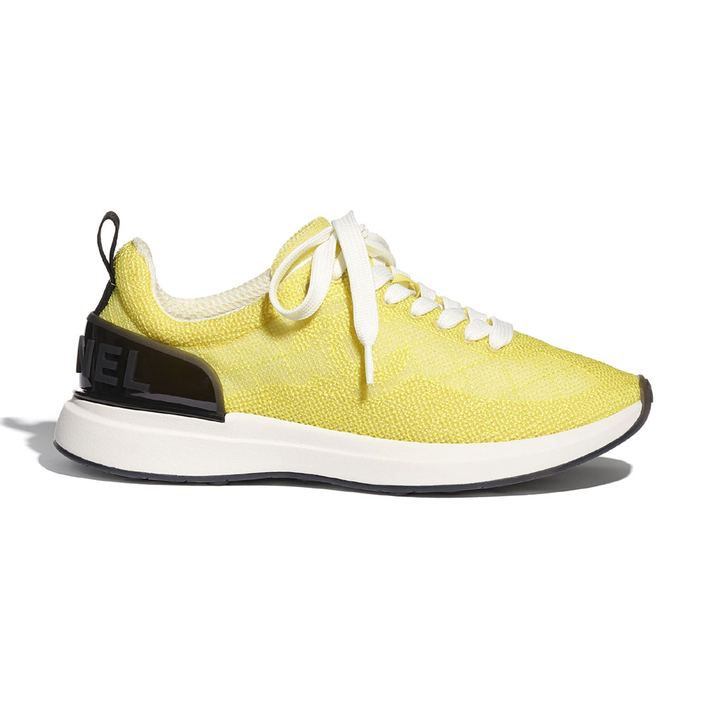Chanel Embroidered Mesh Yellow Sneaker G37129 X56059 0K138
