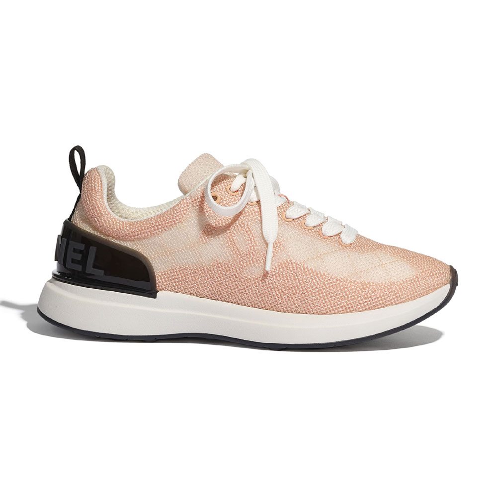 Chanel Embroidered Mesh Pale Pink Sneaker G37129 X56059 0K140