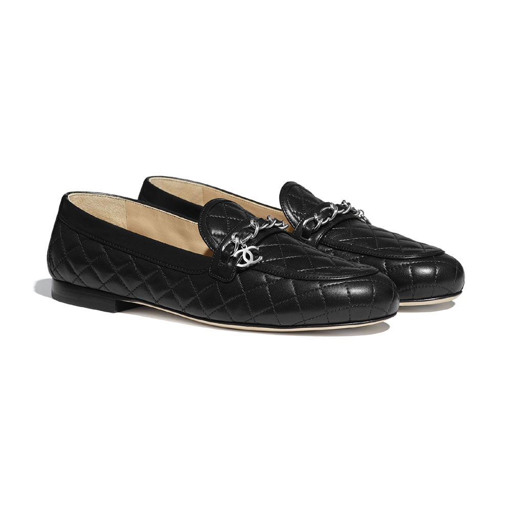 Chanel Lambskin Black Loafers G37312 X01000 94305 - Photo-2
