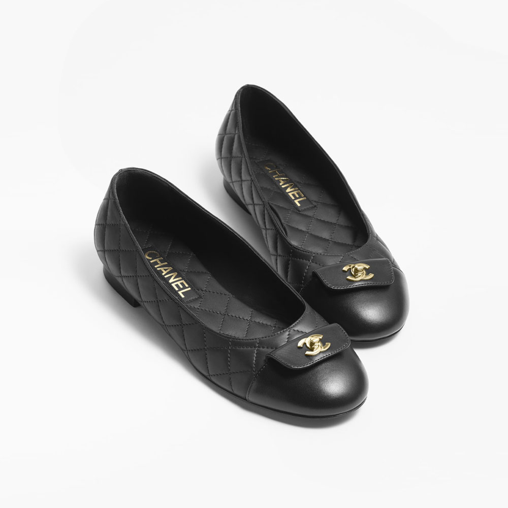 Chanel Ballet flats Calfskin lambskin black G45879 B17834 94305 - Photo-2