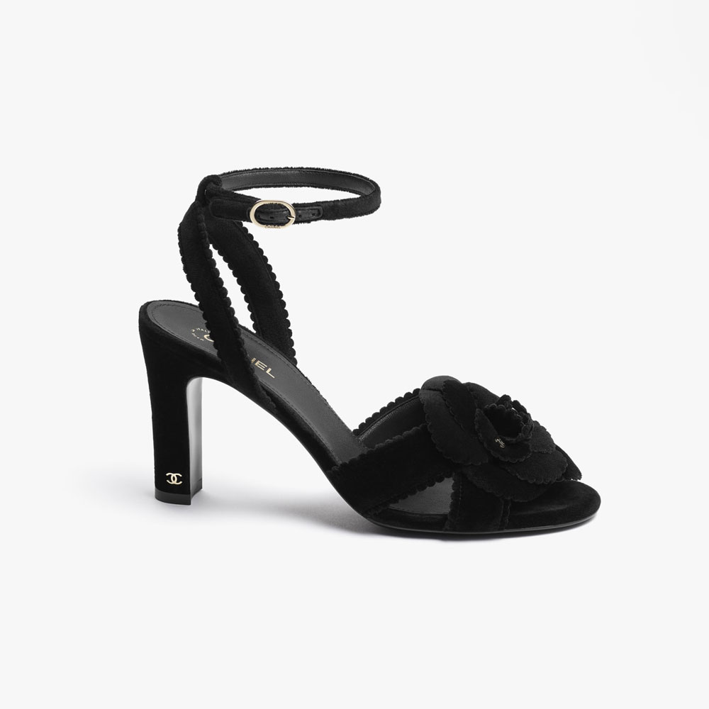 Chanel Sandals Velvet black G45927 B17944 94305