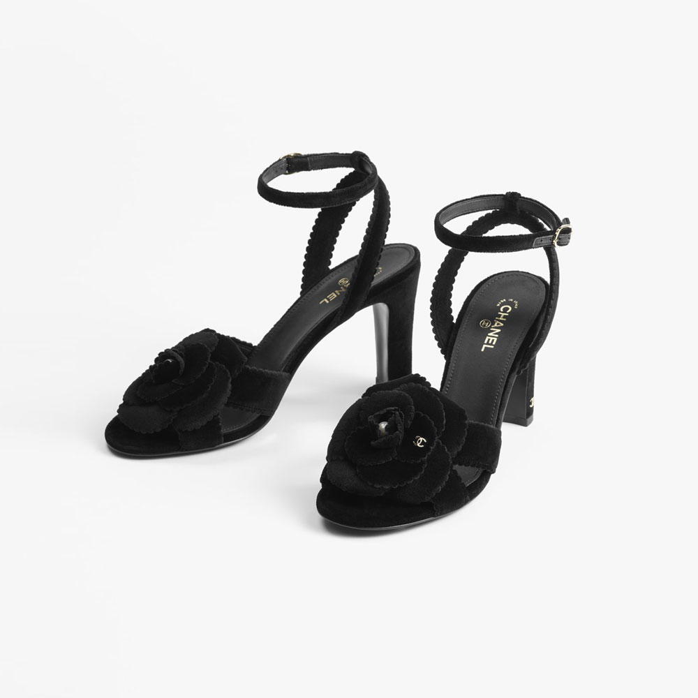 Chanel Sandals Velvet black G45927 B17944 94305 - Photo-2