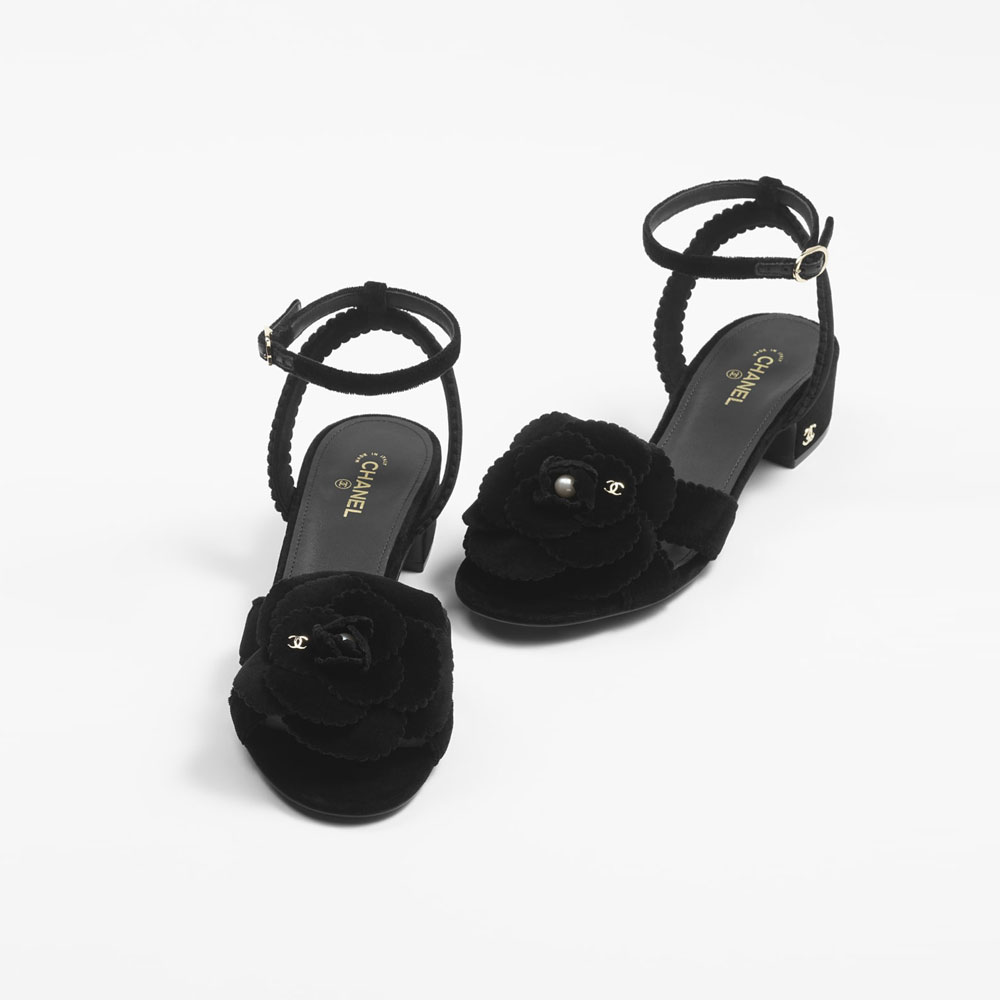 Chanel Sandals Velvet black G45928 B17944 94305 - Photo-2