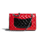 Chanel Patent Red Black Classic bag A01112 B01947 N4744 - thumb-2