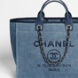 Chanel Large shopping bag navy blue A66941 Y61347 3B322 - thumb-2