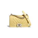 Yellow Small Boy Chanel Handbag A67085 B00315 N0895