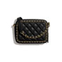 Chanel Goatskin Metal Black Clutch with Chain A84452 B02823 94305 - thumb-2