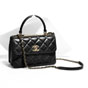 Chanel Flap bag with top handle lambskin light gold metal black A92236 Y60767 94305 - thumb-2