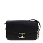 Chanel Flap bag grained calfskin light gold metal black A93663 Y61153 3B111