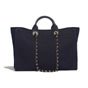 Chanel Navy Blue Gold Large Shopping Bag A93786 B01008 N4804 - thumb-2