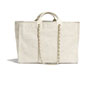 Chanel large shop bag cotton nylon lurex calfskin A93786 Y84118 10800 - thumb-2