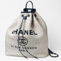 Chanel Backpack white dark navy blue A93787 Y61178 C0218 - thumb-2