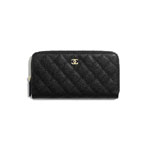 Chanel Calfskin Black Classic Long Zipped Wallet AP0242 Y01864 C3906