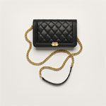 Chanel Boy chanel wallet on chain in black AP1117 B01490 94305