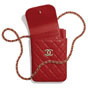Chanel Lambskin Red Phone Holder with Chain AP1191 B02328 N5952 - thumb-3