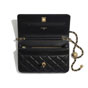 Chanel Lambskin Gold Tone Black Wallet on Chain AP1450 B02991 94305 - thumb-2