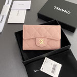 Chanel Classic Card Holder Pink Grained Calfskin AP4096 B10583 NN267