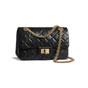 Chanel Aged Calfskin Gold Tone Black Mini 2.55 bag AS0874 Y04634 94305 - thumb-3