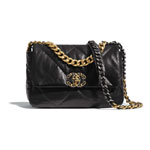 Goatskin Black Chanel 19 Flap Bag AS1160 B03215 94305