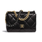 Lambskin Black Chanel 19 Maxi Flap Bag AS1162 B02875 94305