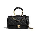 Chanel Lambskin Gold Metal Black Flap Bag AS1358 B01917 94305