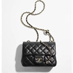 Chanel Lambskin enamel gold Black Mini Flap Bag AS1786 B09985 94305