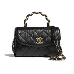Chanel Crumpled Lambskin Black Mini Flap Bag AS2477 B05514 94305