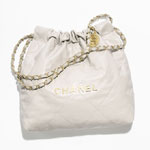 Chanel 22 Small Handbag Shiny Calfskin Gold AS3260 B19059 NAAUH