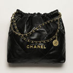 Chanel 22 Handbag Shiny Calfskin Gold AS3261 B19059 94305