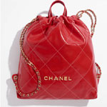 Shiny calfskin gold Large Back Pack CHANEL 22 AS3313 B09981 NM243