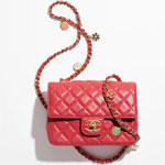 Chanel Lambskin enamel gold Red Mini Flap Bag AS3737 B09907 NL295