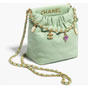 Chanel Lambskin resin gold Light Green Small Bucket Bag AS3793 B10197 NM369 - thumb-2