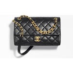 Chanel Lambskin gold Black Flap Bag AS3897 B10384 94305