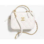 Chanel Shiny calfskin gold White Vanity Case AS3899 B10377 10601