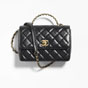 Chanel Shiny calfskin gold Black Small Flap Top Handle AS3908 B10377 94305 - thumb-3